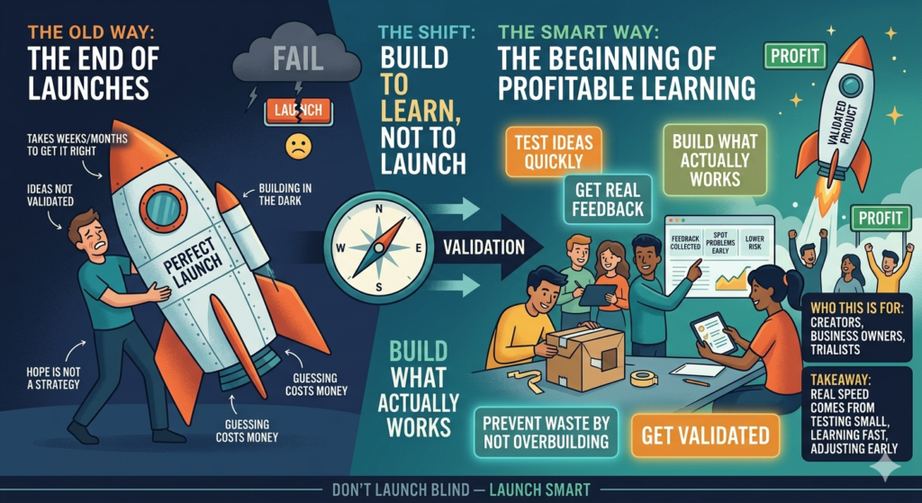build to learn not to launch